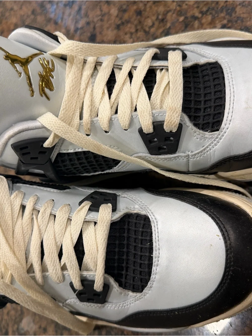 Jordan High-Top Sneakers in White, Black, Cream